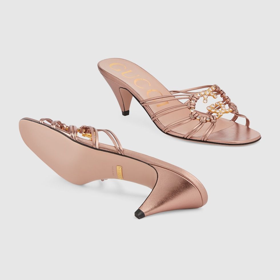 WOMEN'S SLIDE SANDAL WITH CRYSTALS