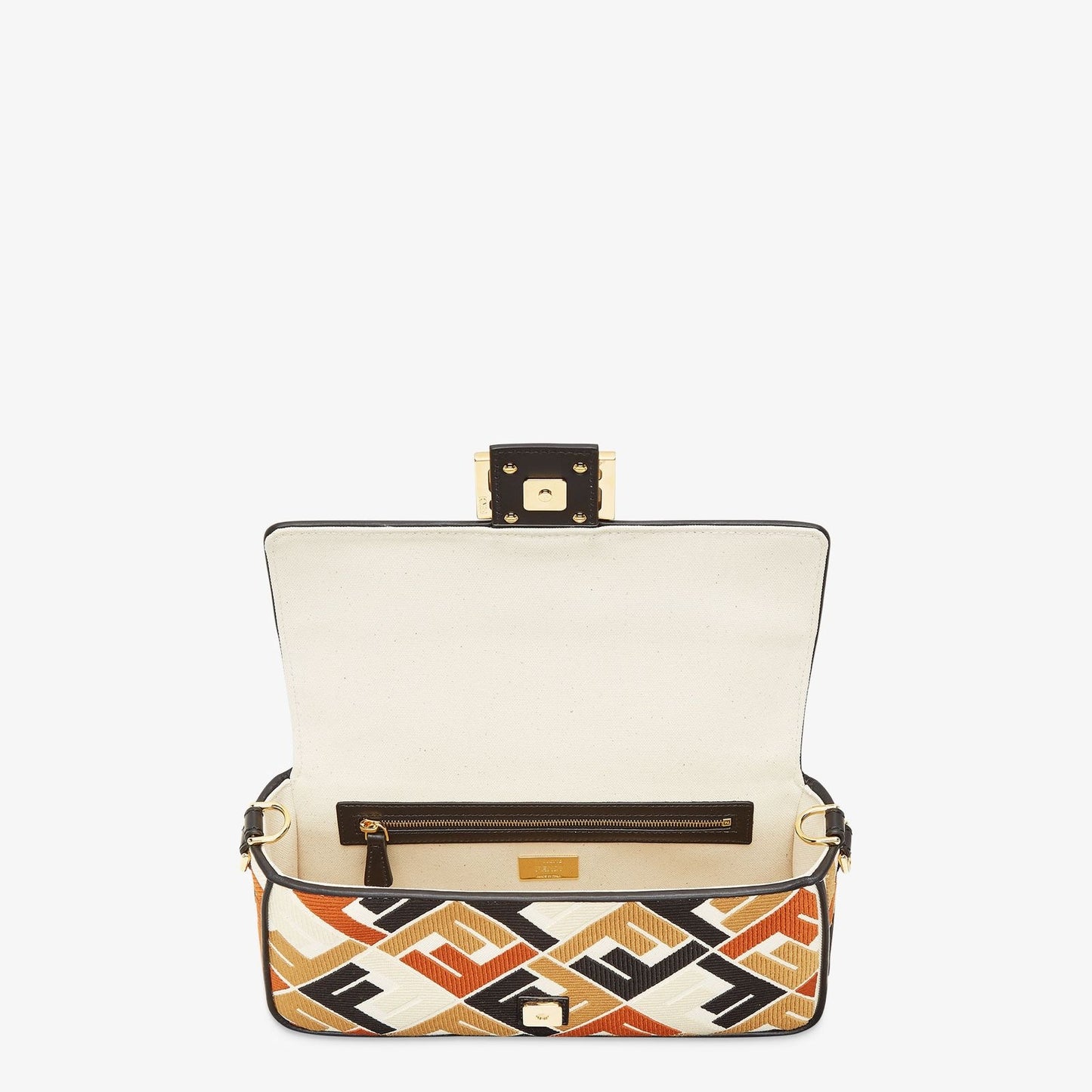 Fendi Baguette Multicolour canvas bag with FF embroidery