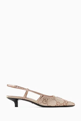 GUCCI
GG Slingback Pumps in Silk-satin