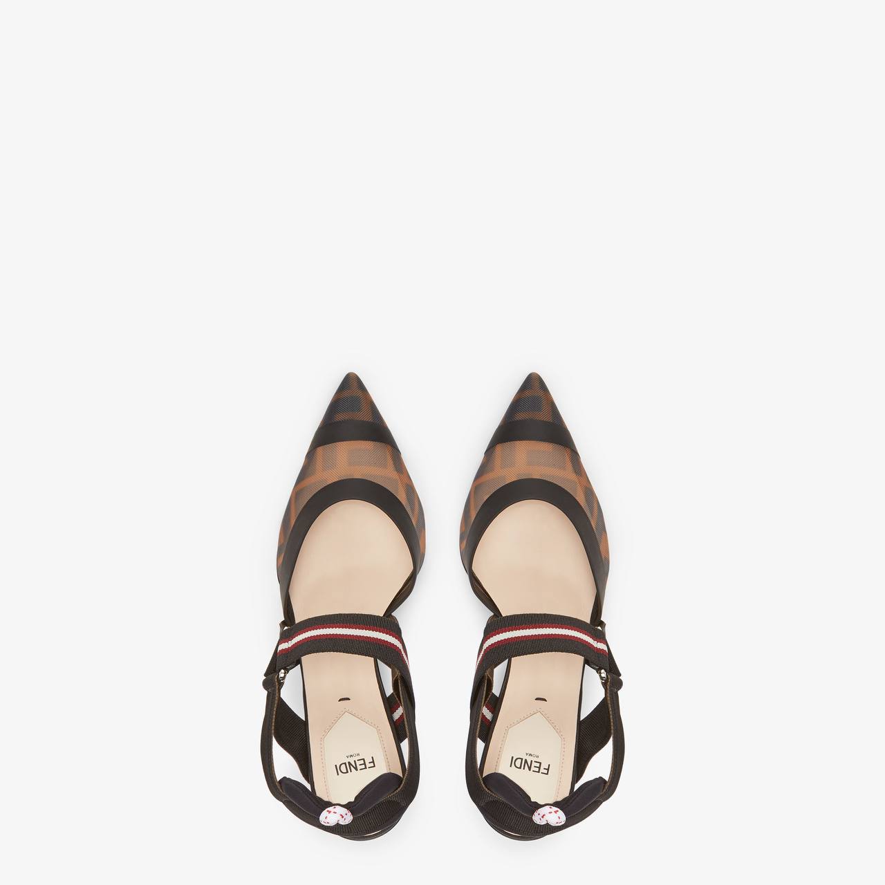 Fendi Multicolour tech mesh high-heeled slingbacks