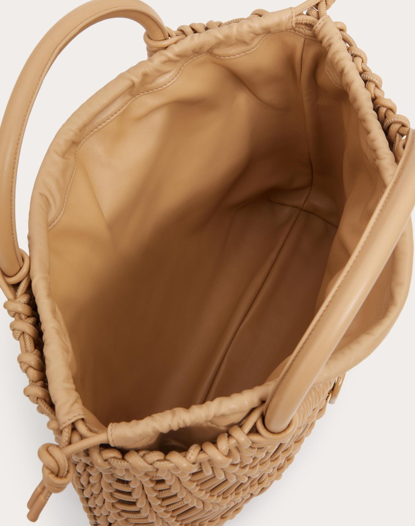 VALENTINO ALLKNOTS WOVEN LEATHER SHOPPER