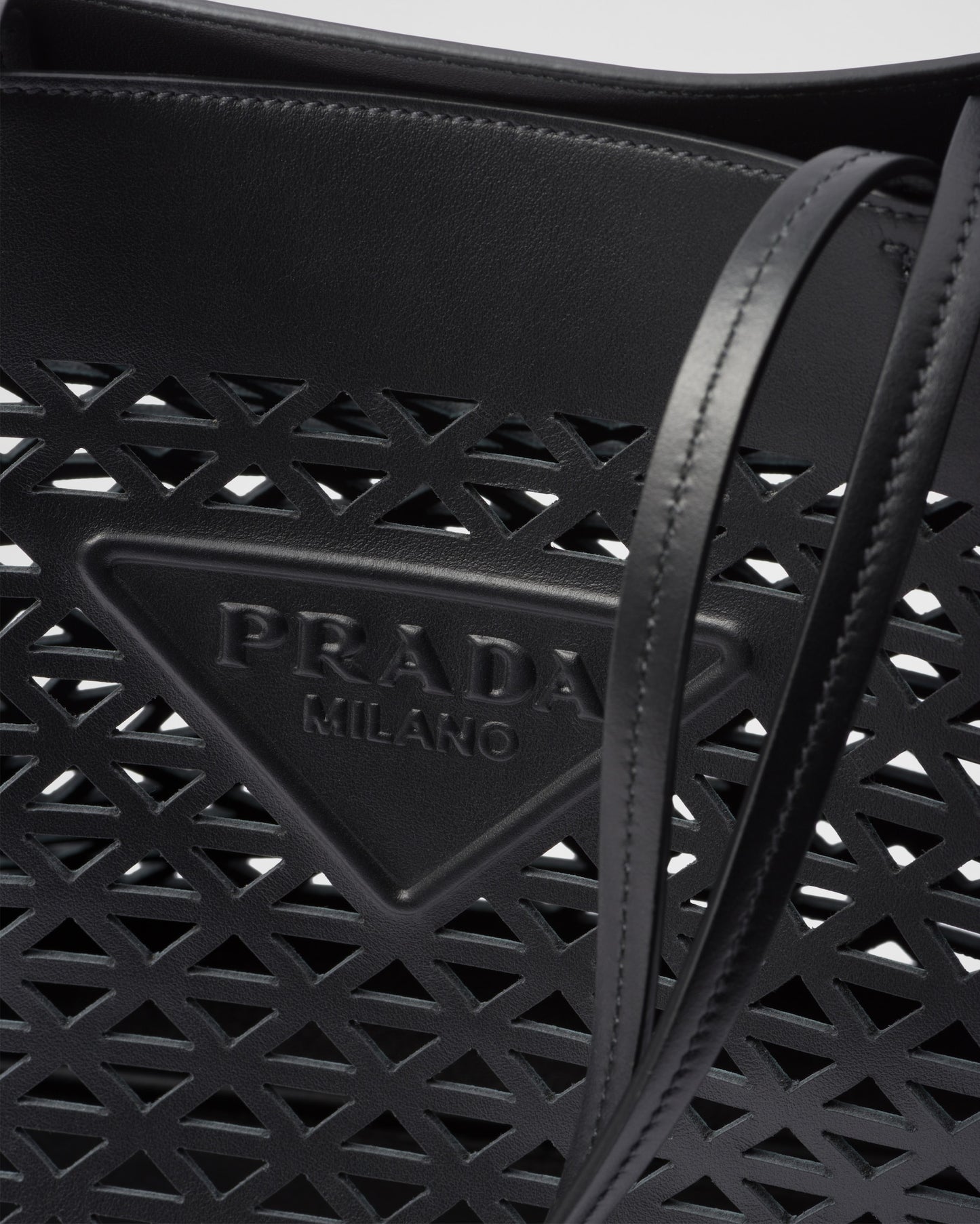 Prada Large perforated leather tote bag