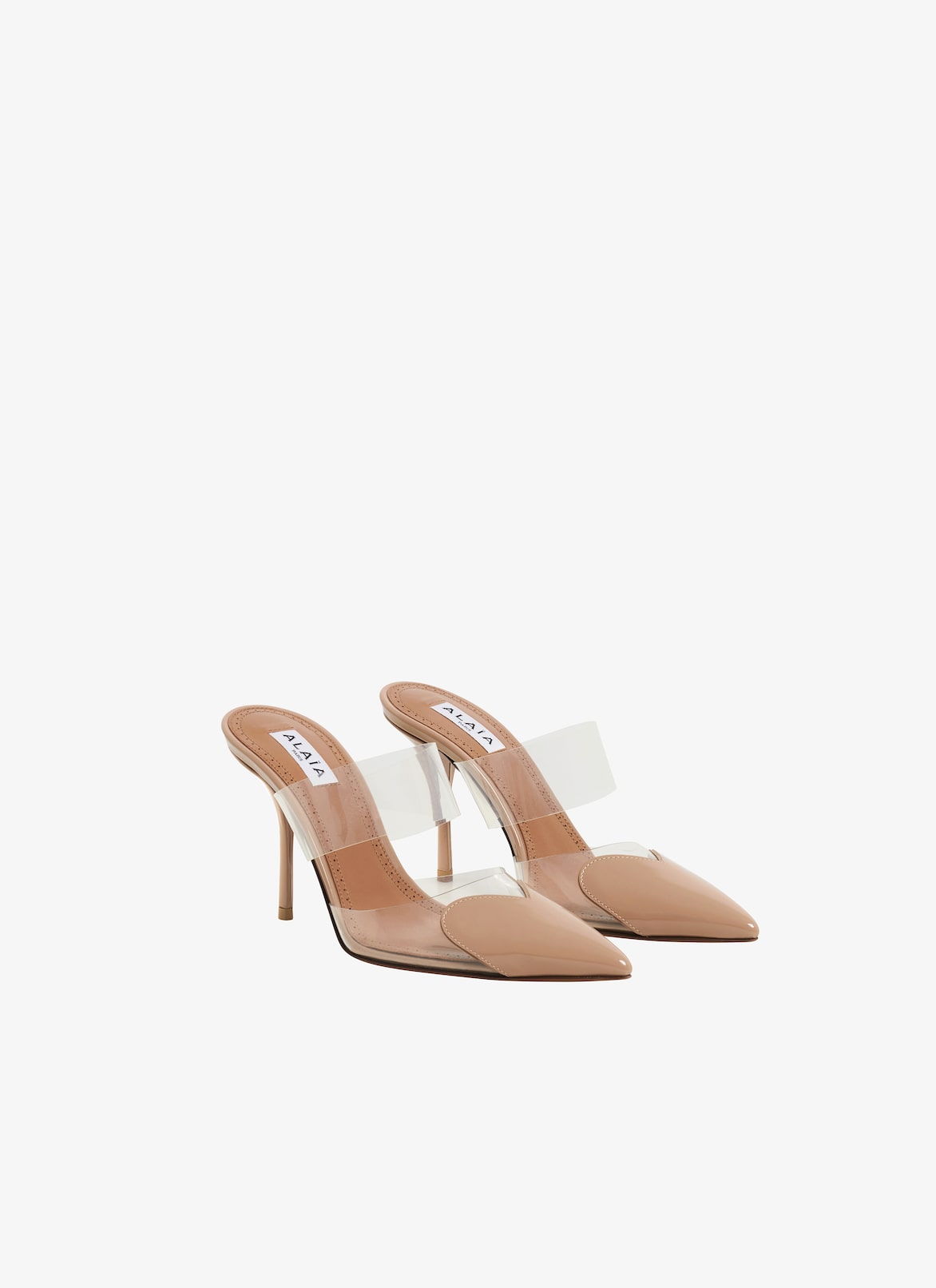 Alaia LE CŒUR MULES IN PATENT CALFSKIN