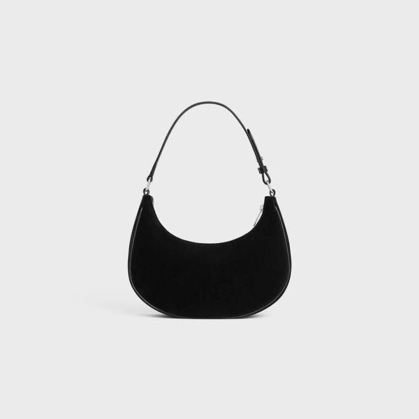 CELINE｜SHOULDER BAGS (AVA BAG IN VELVET WITH TRIOMPHE I Celine Ava Triomphe Strass Velvet Shoulder Bag in Black | Lyst