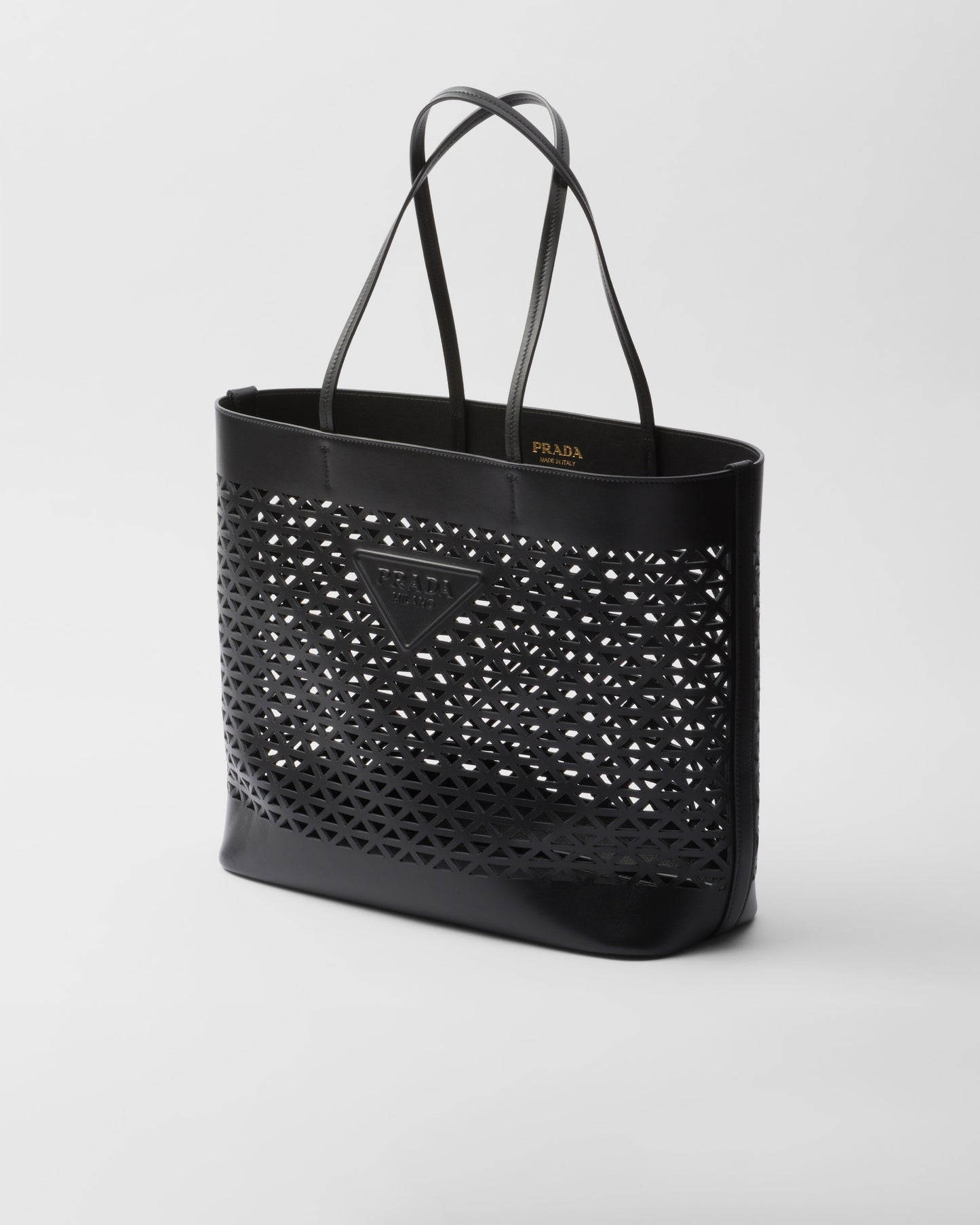 Prada Large perforated leather tote bag