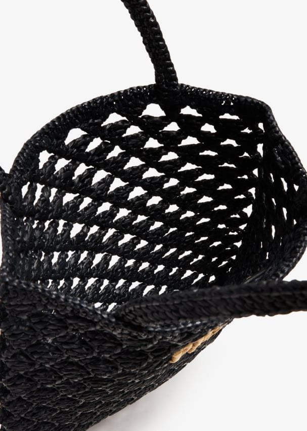 PRADA  Woven Fabric Crochet Tote Bag