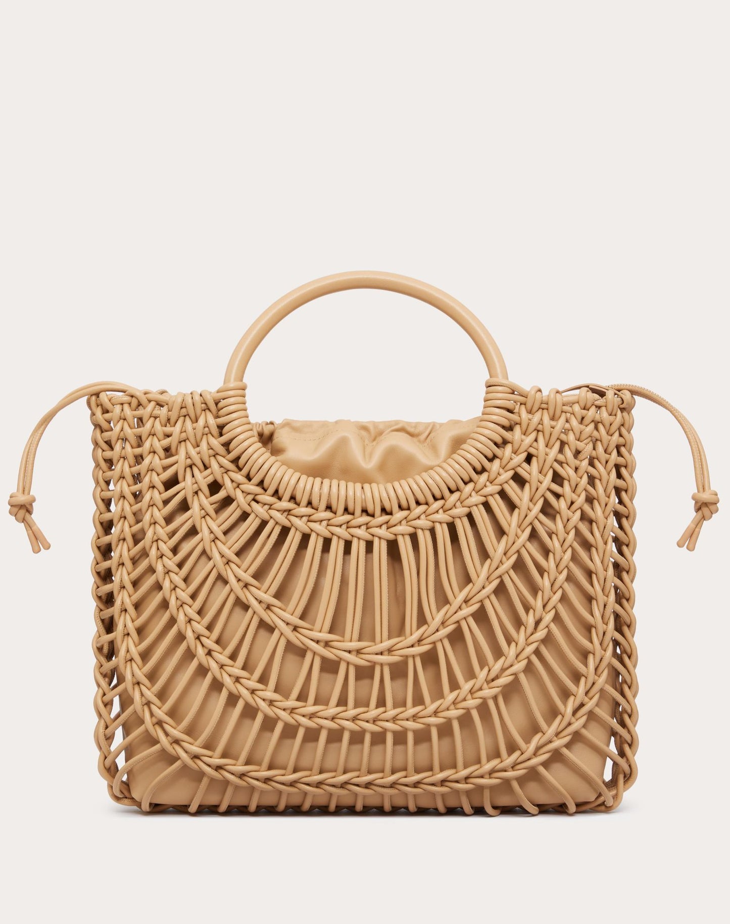 VALENTINO ALLKNOTS WOVEN LEATHER SHOPPER