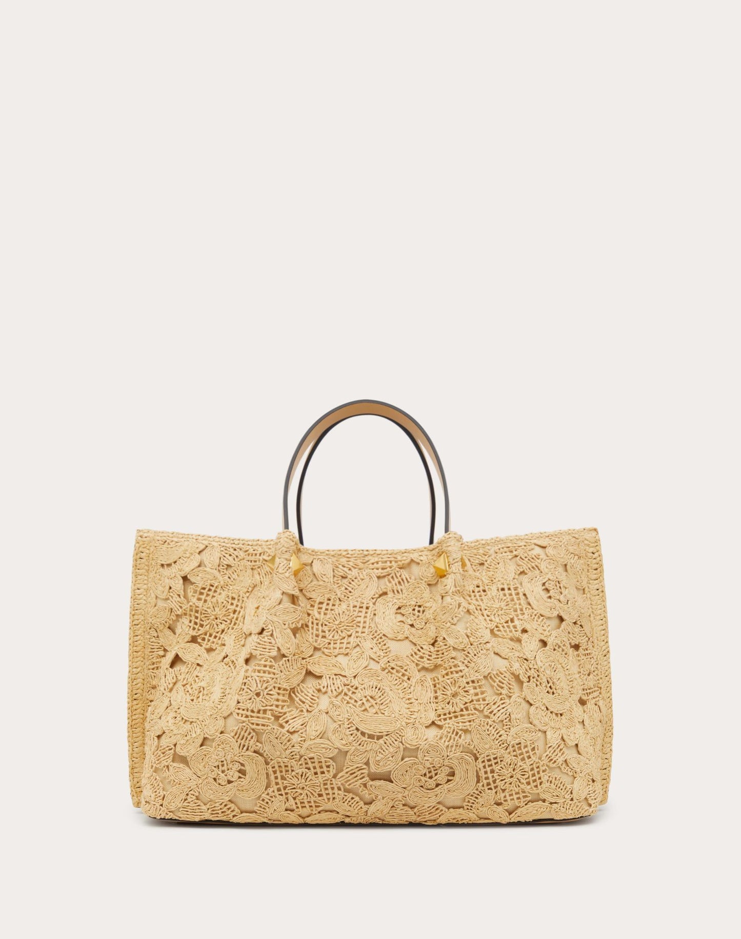 MEDIUM SHOPPING BAG IN LACE-EFFECT RAFFIA